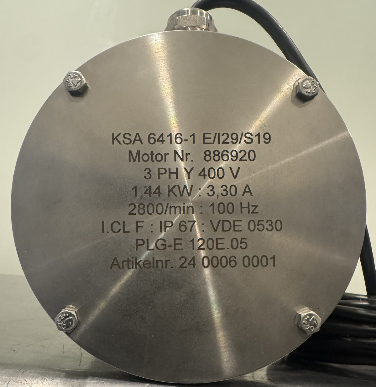 KSA 6416-1 E/I29/S19 PLG-E 120E.05 Servo Motor 886920 NEW! FREE SHIPPING!