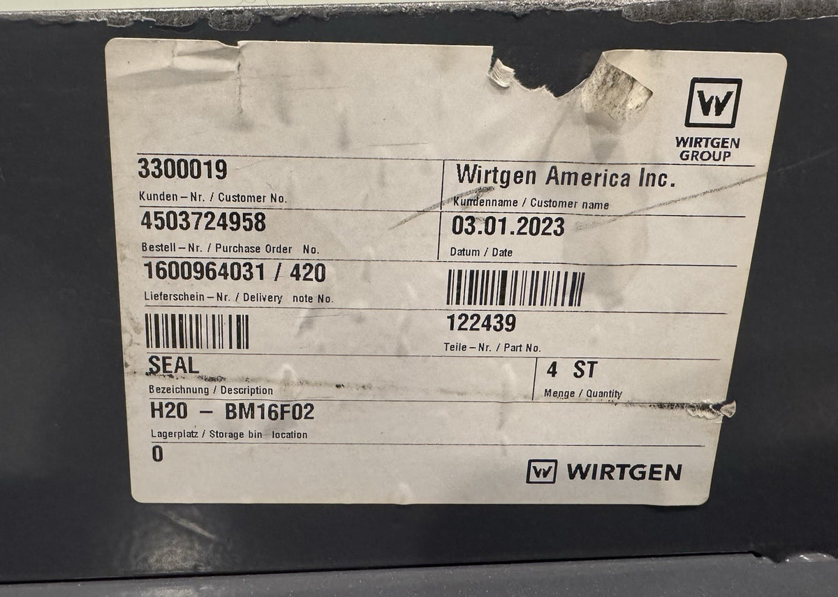 Wirtgen 4023923 Seal Bar D118210 3300019 4503724958 1600964031/420 NEW!