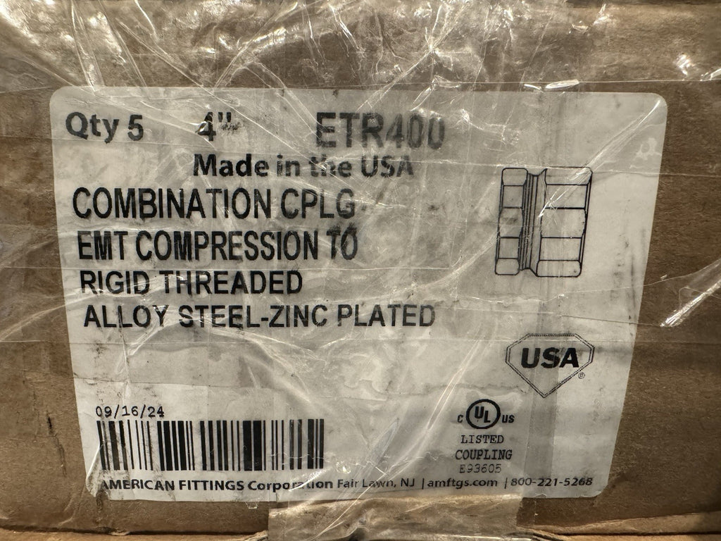 American Fittings ETR400 Compression To Rigid Threaded Adapter NEW! SHIPS FREE!