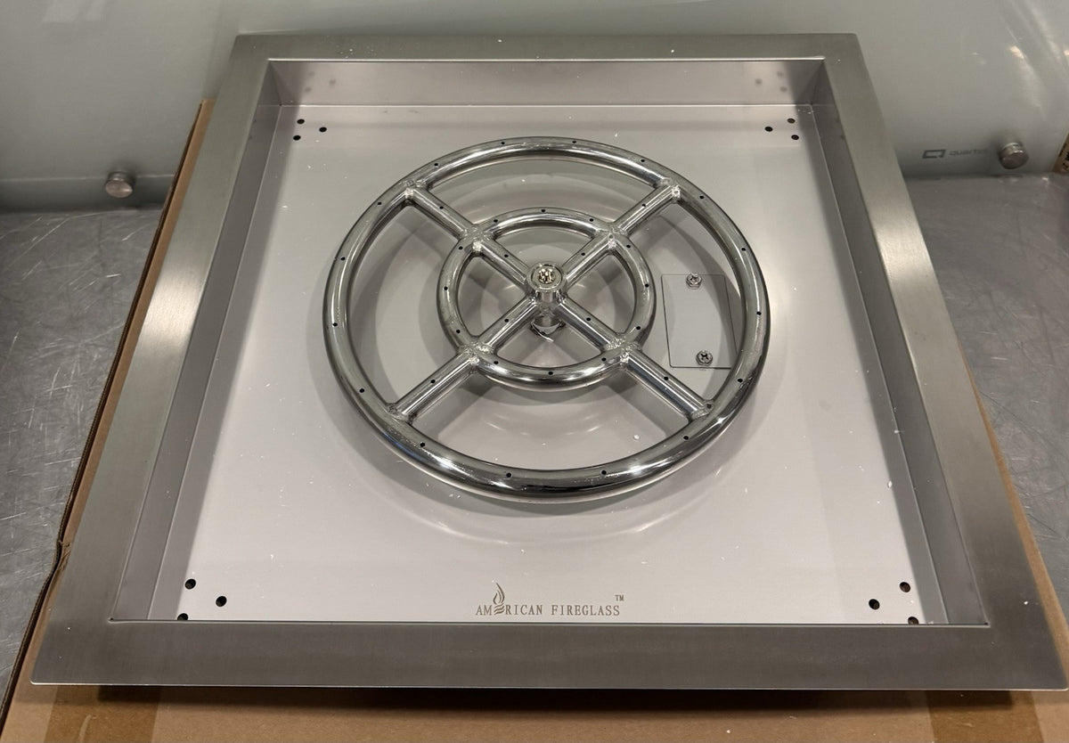 American Fireglass SS-SQPKIT-N18 Firepit Drop In Stainless NEW IN BOX SHIPS FREE