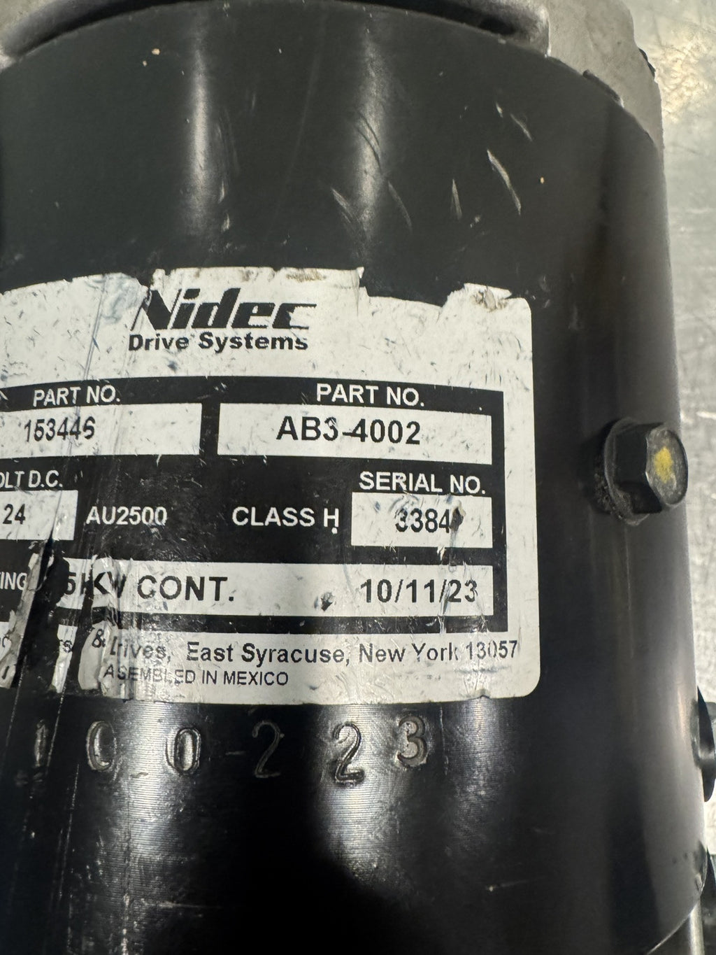 Nidec Crown 153446 Drive Motor AB3-4002 24V DC NEW! FREE SHIPPING!