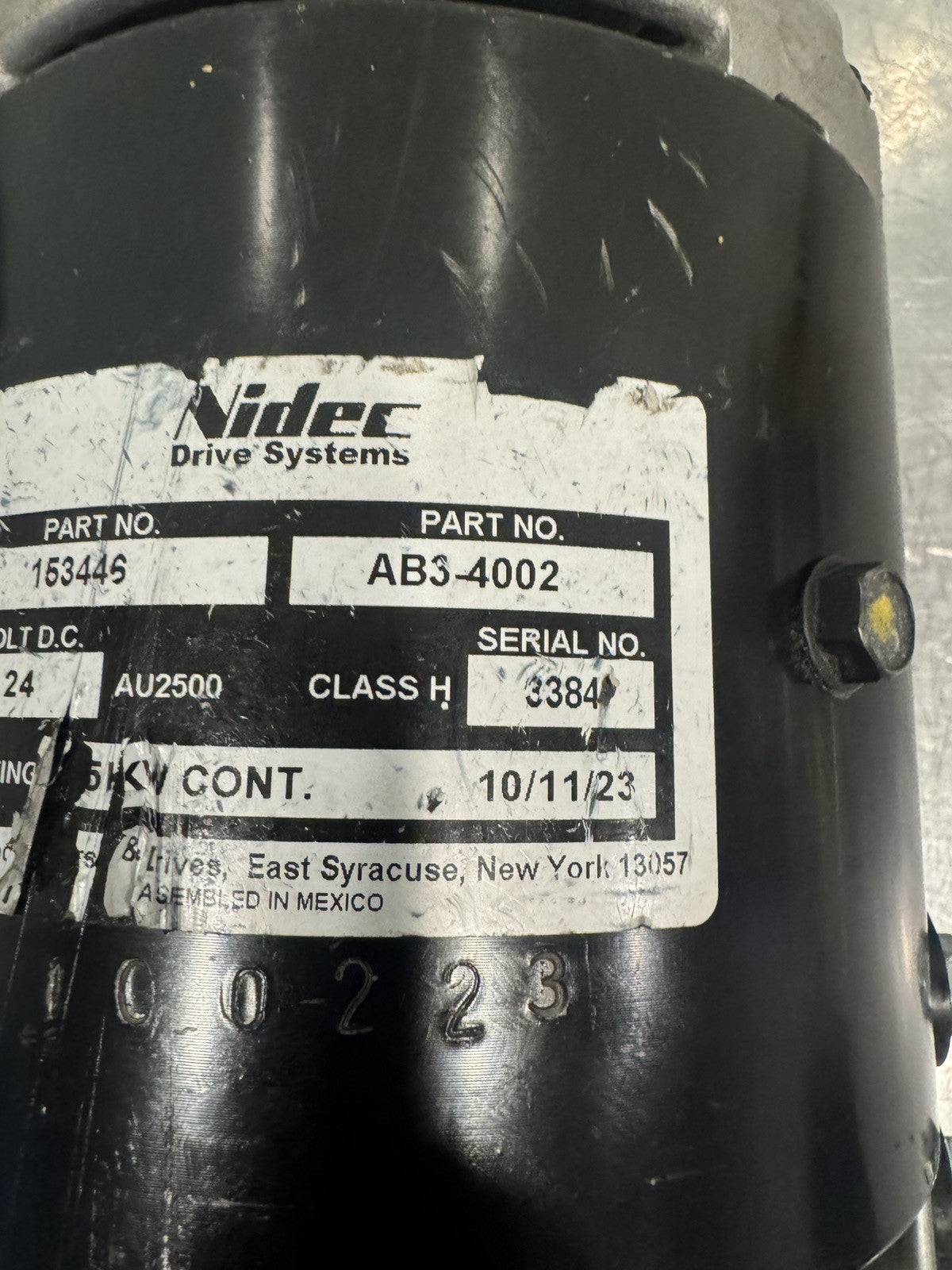 Nidec Crown 153446 Drive Motor AB3-4002 24V DC NEW! FREE SHIPPING!