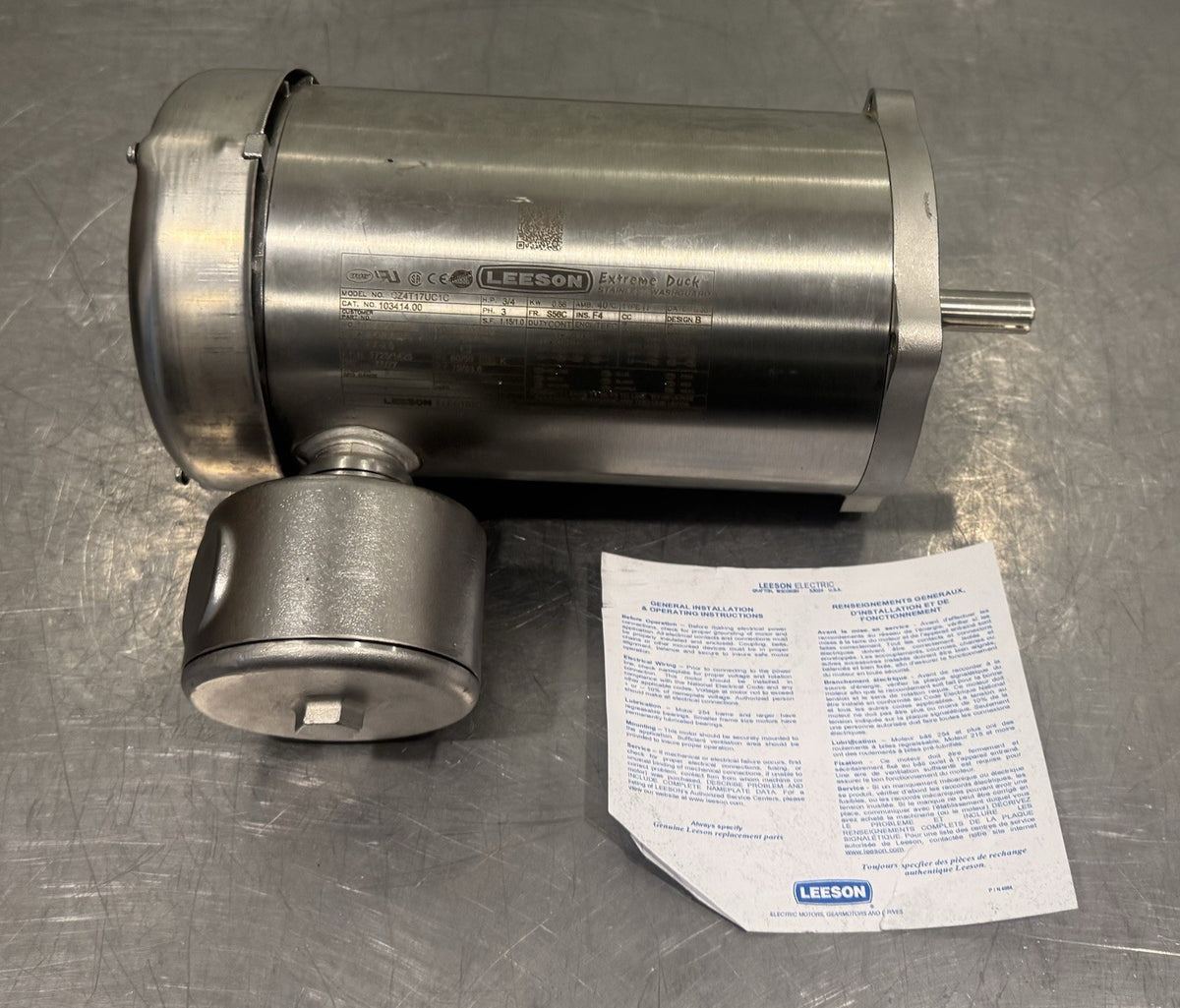 Leeson 103414.00 Motor 3/4 HP 1725/1425 RPM NEW IN BOX! FREE SHIPPING!