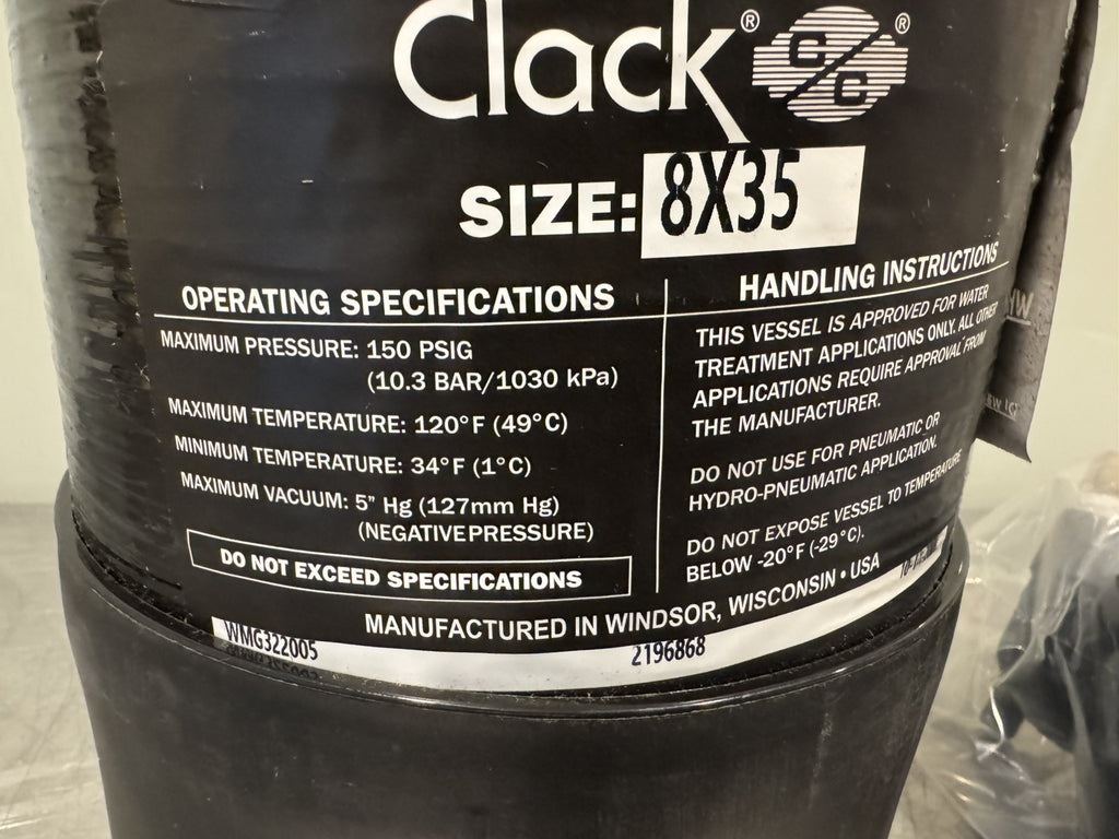 Clack 8X35 Spot-Free Water System Tank Kit NEW! FREE SHIPPING!