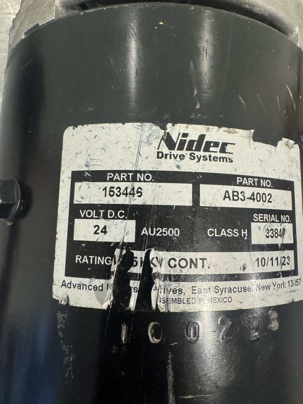 Nidec Crown 153446 Drive Motor AB3-4002 24V DC NEW! FREE SHIPPING!
