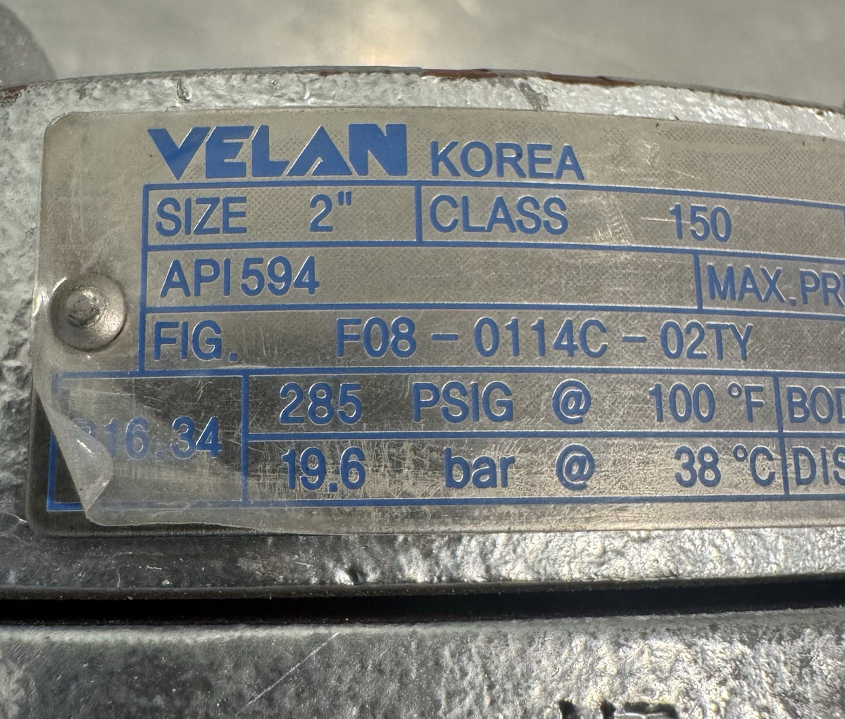 Velan F08-0114C-02TY Swing Check Valve 2” Flanged NEW! FREE SHIPPING!