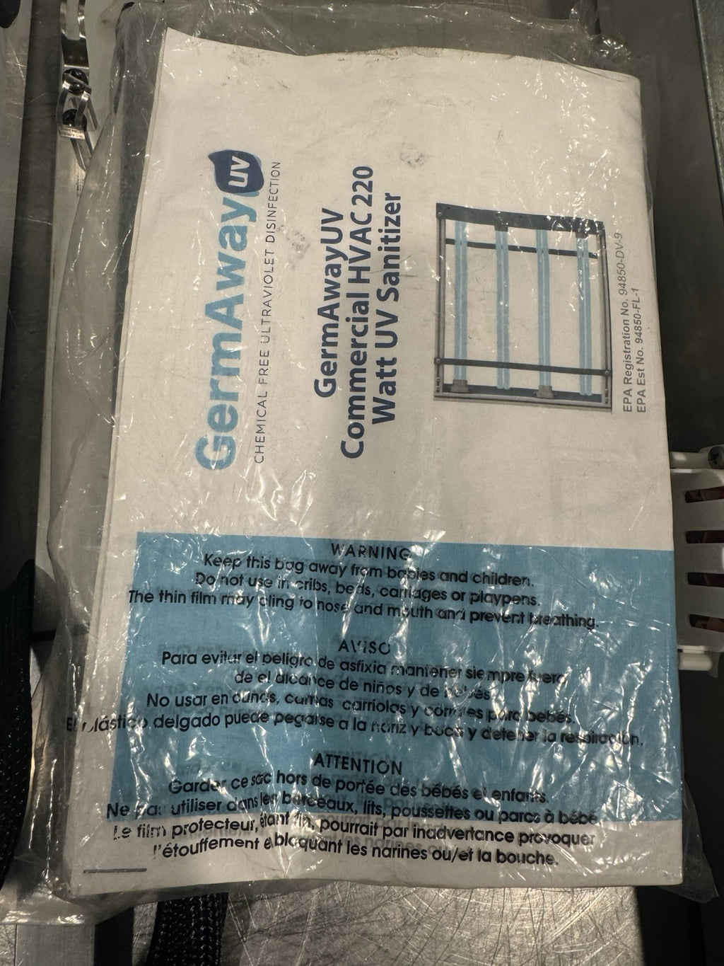 Germ Away 220 Watt HVAC UV Sanitizer Commercial Coil NEW! FREE SHIPPING!