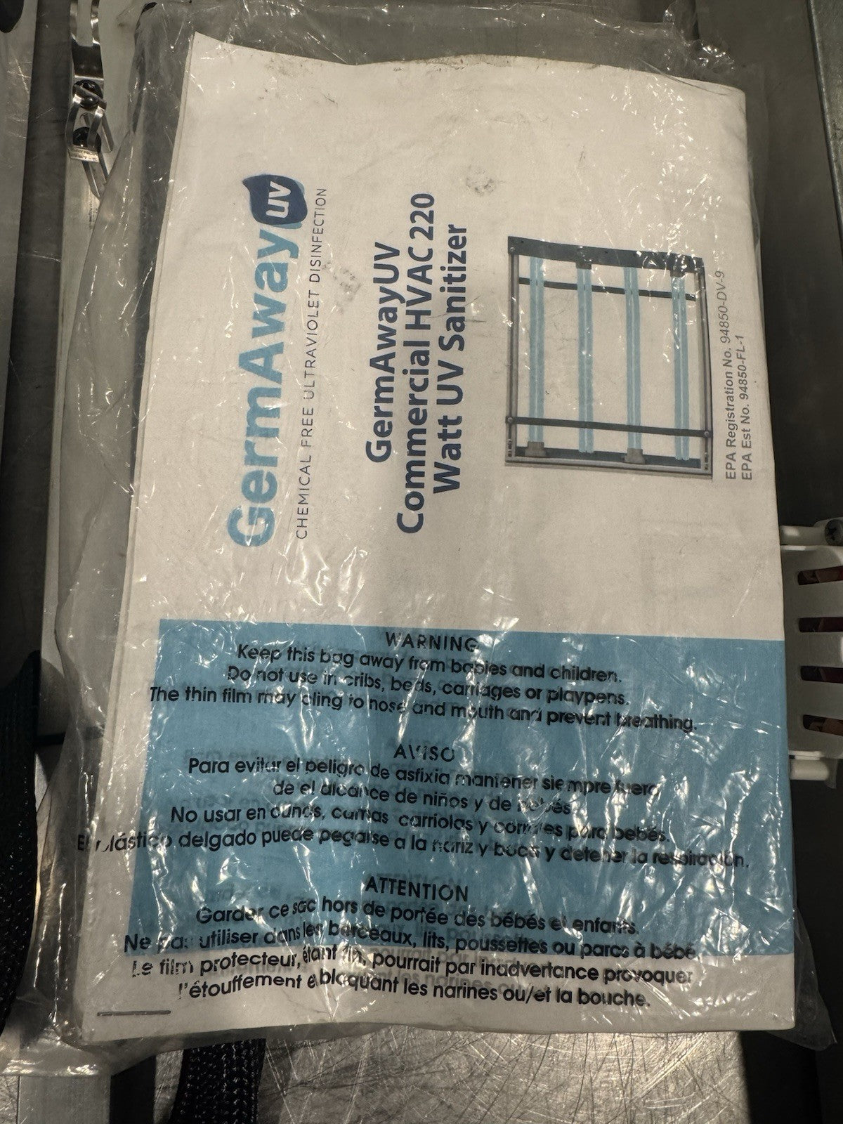 Germ Away 220 Watt HVAC UV Sanitizer Commercial Coil NEW! FREE SHIPPING!