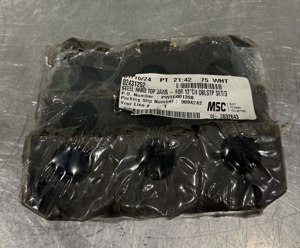 MSC 02431252 Hard Top Chuck Jaws For 12” CH DBLSTP 3 PACK BRAND NEW! SHIPS FREE!