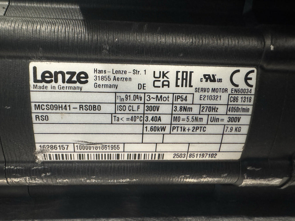 Lenze MCS09H41-RS0B0 Servo Motor 1.60 Kw NEW! FREE SHIPPING!