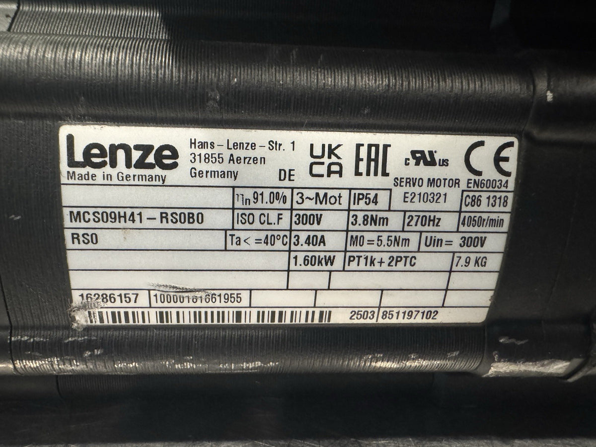 Lenze MCS09H41-RS0B0 Servo Motor 1.60 Kw NEW! FREE SHIPPING!