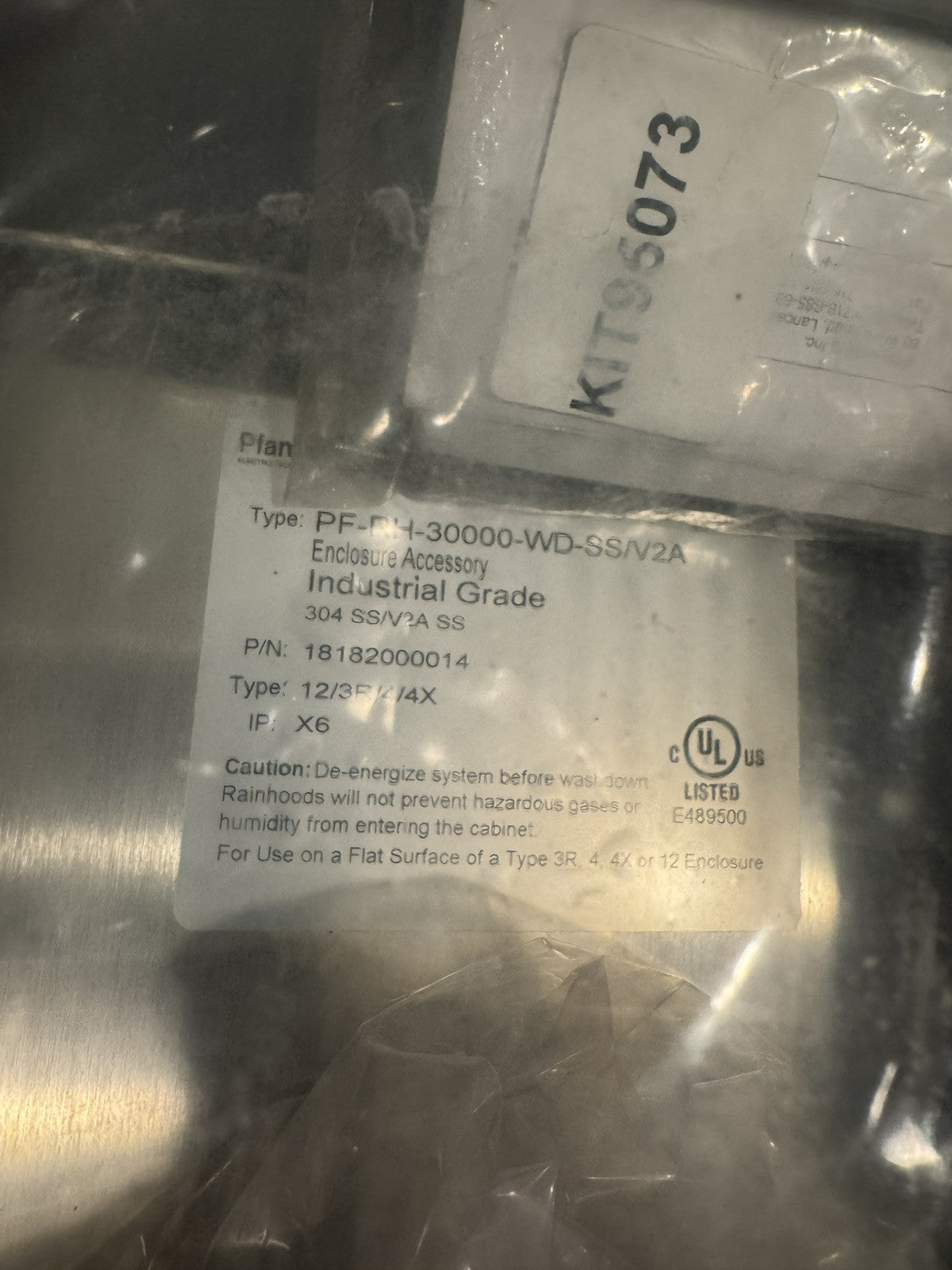 Pfannenberg PF-RH-30000-WD-SS/V2A Filter Fan SS Rain Hood 18182000014 NEW IN BOX
