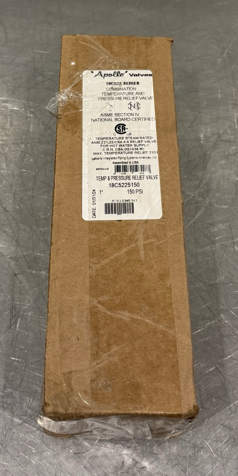 Apollo 18C5225150 1” Combo Temp & Pressure Relief Valve 18C522 NEW IN BOX!
