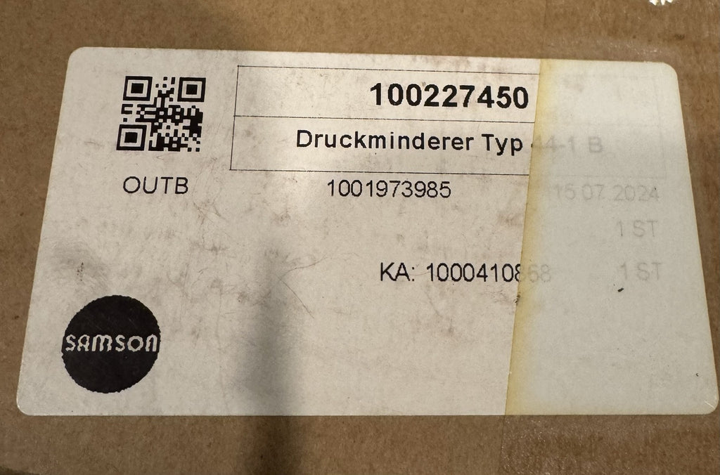 Samson Druckminderer 44-1B 2441 Pressure Reducing Valve 100227450 NEW IN BOX! 