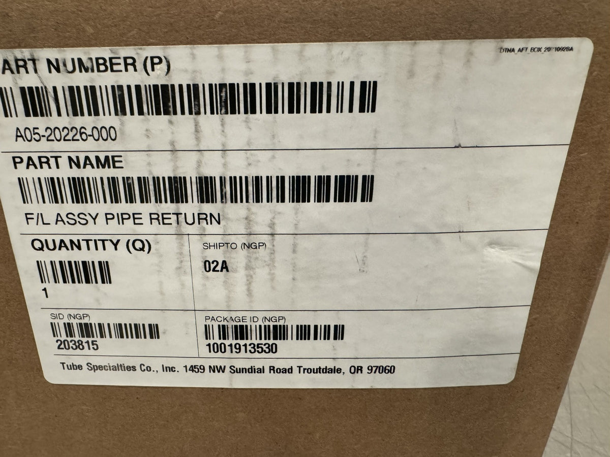 Freightliner A05-20226-000 Heater Return Pipe ASSY NEW! FREE SHIPPING!