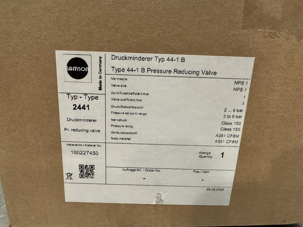 Samson Druckminderer 44-1B 2441 Pressure Reducing Valve 100227450 NEW IN BOX! 