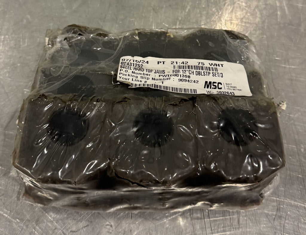 MSC 02431252 Hard Top Chuck Jaws For 12” CH DBLSTP 3 PACK BRAND NEW! SHIPS FREE!
