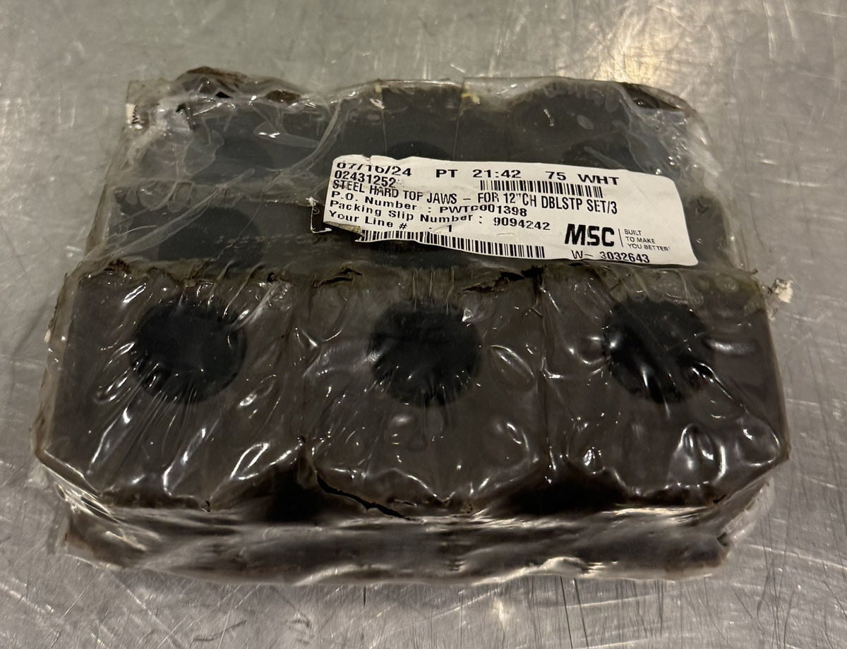 MSC 02431252 Hard Top Chuck Jaws For 12” CH DBLSTP 3 PACK BRAND NEW! SHIPS FREE!
