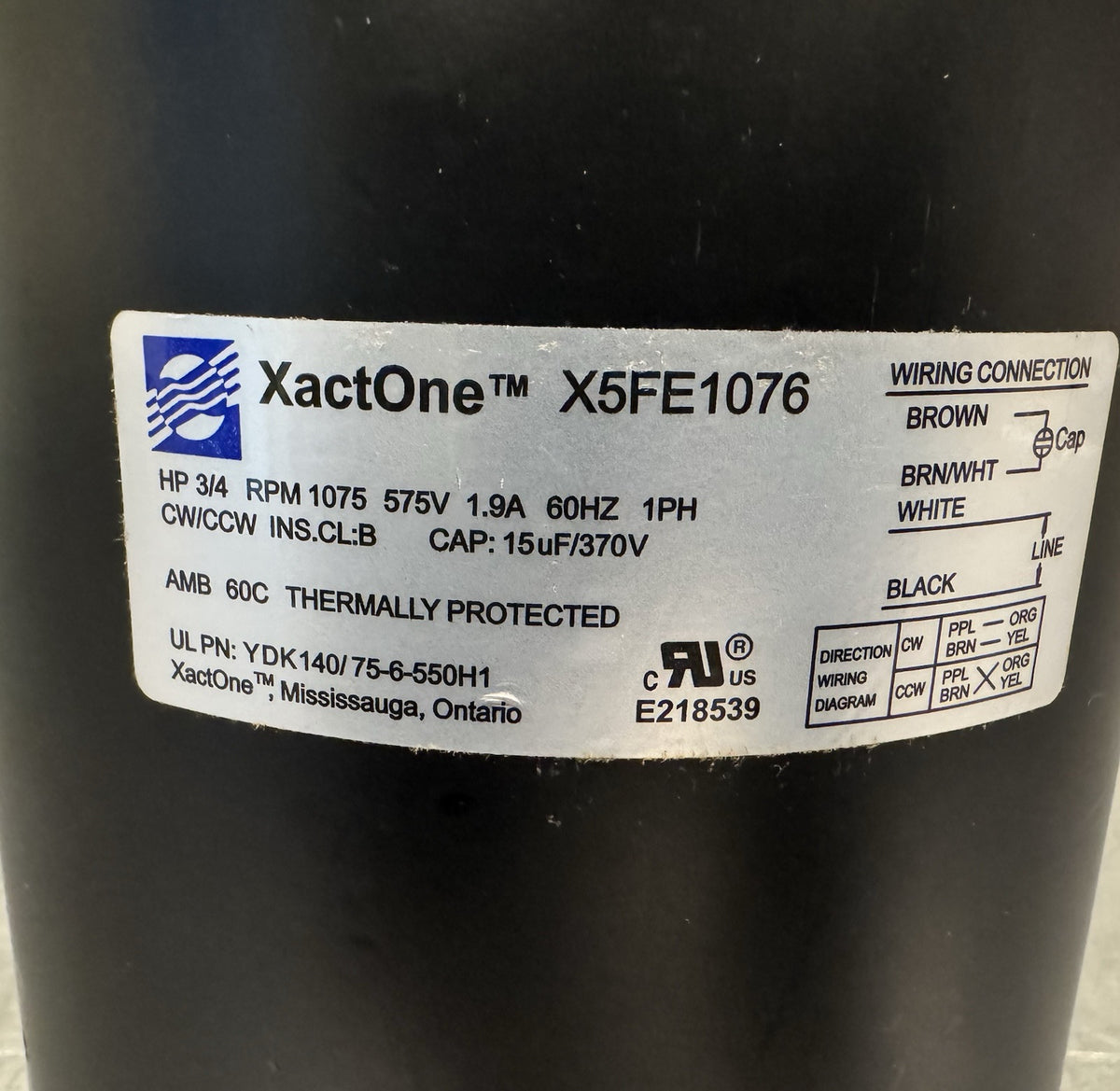 5FE1076 Condenser Motor 3/4HP 1075 RPM XactOne X5FE1076 NEW! FREE SHIPPING!