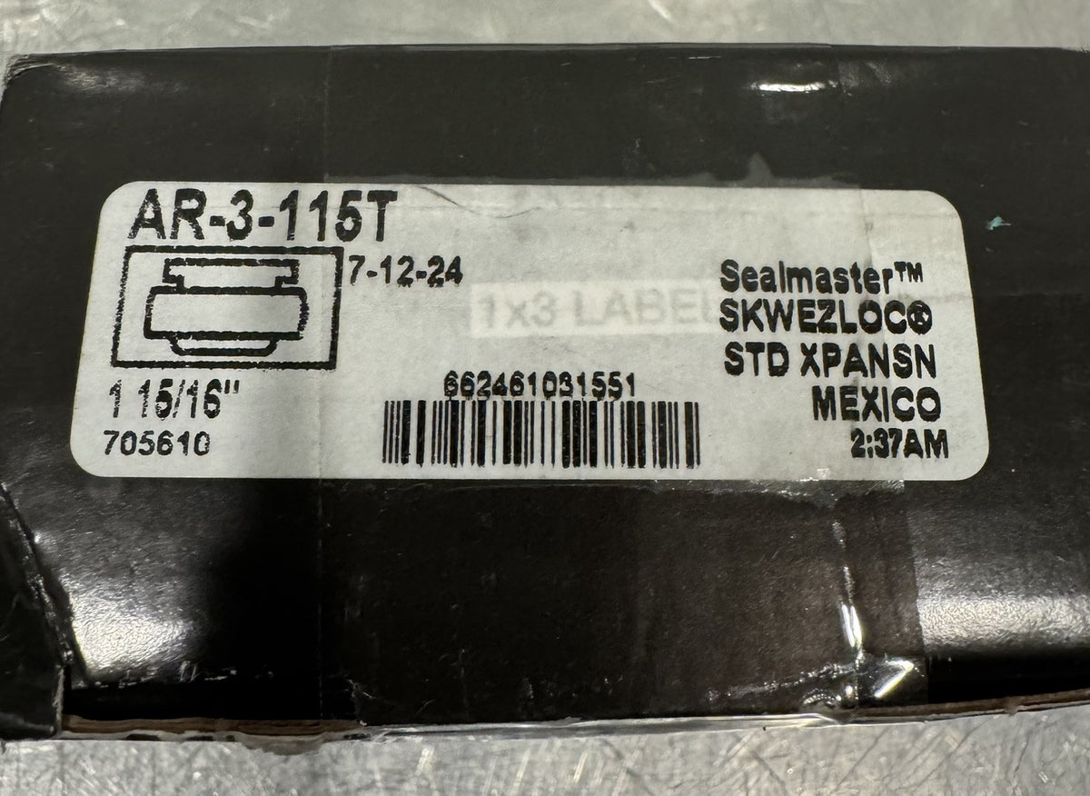 Seal Master AR-3-115T Mounted Black Oxide Concentric Lock Bearing NEW IN BOX!